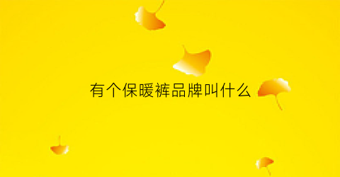 有个保暖裤品牌叫什么(保暖裤名牌)