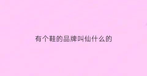 有个鞋的品牌叫仙什么的(仙气的鞋子)