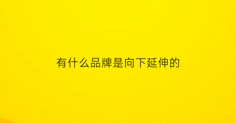有什么品牌是向下延伸的(向下延伸的产品有什么)