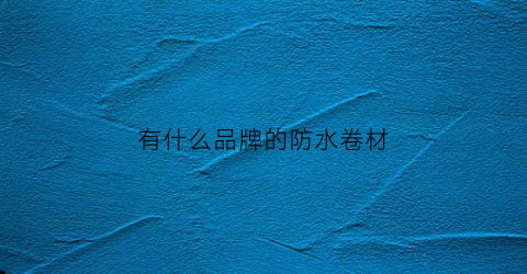 有什么品牌的防水卷材(有什么品牌的防水卷材最好)