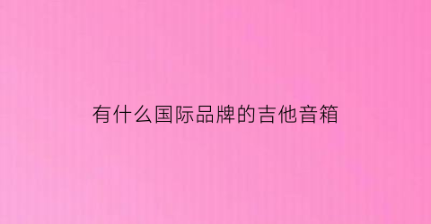 有什么国际品牌的吉他音箱(国际吉他品牌排行榜)
