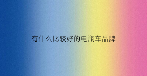 有什么比较好的电瓶车品牌(比较好的电动车品牌)