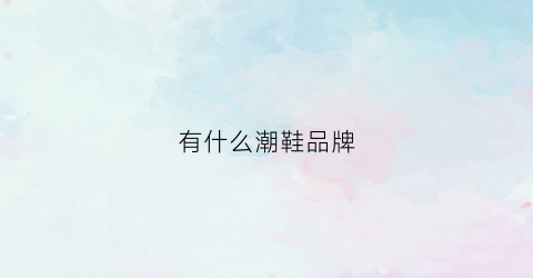 有什么潮鞋品牌(潮鞋品牌名)