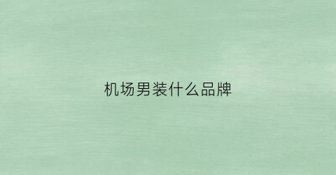 机场男装什么品牌(机场知名男装)