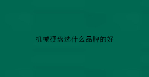 机械硬盘选什么品牌的好(机械硬盘选什么品牌的好用)