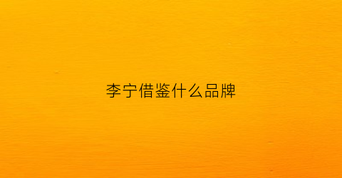 李宁借鉴什么品牌(李宁与其他品牌的产品有什么独特的卖点)