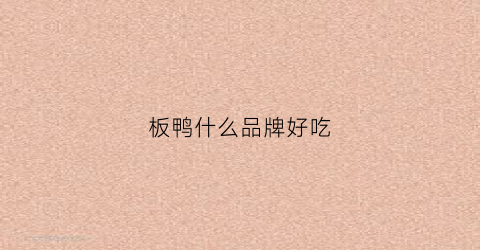 板鸭什么品牌好吃(板鸭什么品牌好吃又便宜)