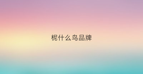 柅什么鸟品牌(什么鸟品牌衣服)