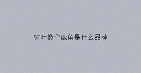 树叶像个鹿角是什么品牌(叶子长得像鹿角的植物)