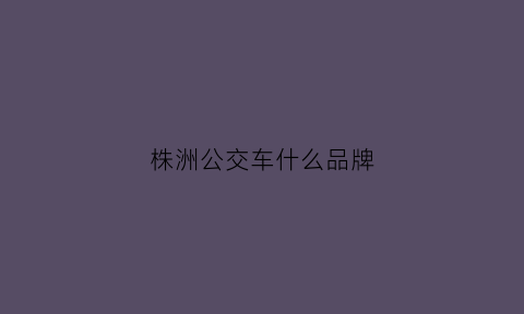 株洲公交车什么品牌(株洲公交车软件叫什么)