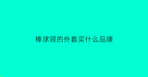 棒球领的外套买什么品牌(棒球领的外套买什么品牌比较好)
