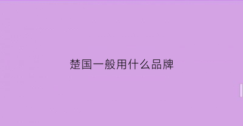 楚国一般用什么品牌