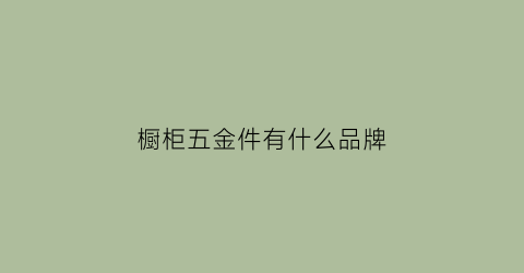 橱柜五金件有什么品牌(橱柜五金件什么品牌好)