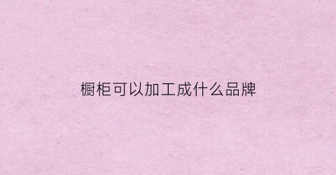橱柜可以加工成什么品牌(公众号消息没有提醒)
