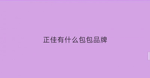 正佳有什么包包品牌(正佳箱包)