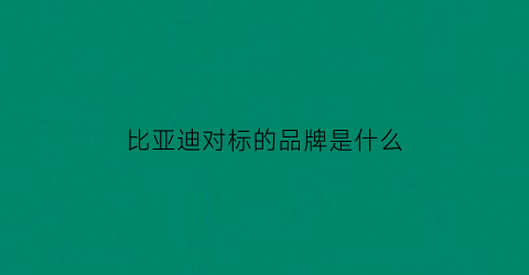 比亚迪对标的品牌是什么(比亚迪与同行业对比)