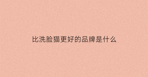 比洗脸猫更好的品牌是什么(洗脸猫价格表)