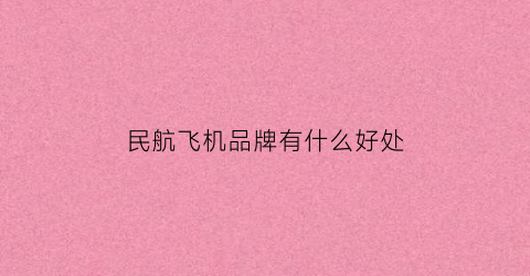 民航飞机品牌有什么好处