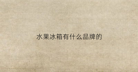 水果冰箱有什么品牌的(水果冰箱有什么品牌的)