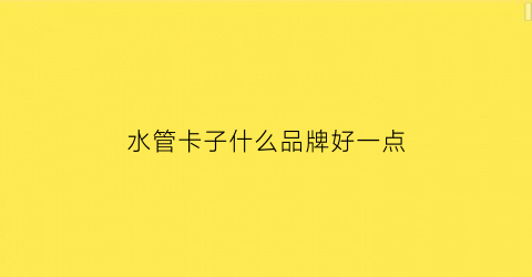 水管卡子什么品牌好一点(水管卡子什么品牌好一点的)