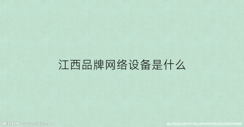 江西品牌网络设备是什么(江西名牌产品认定和保护办法)