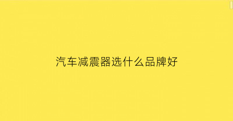 汽车减震器选什么品牌好