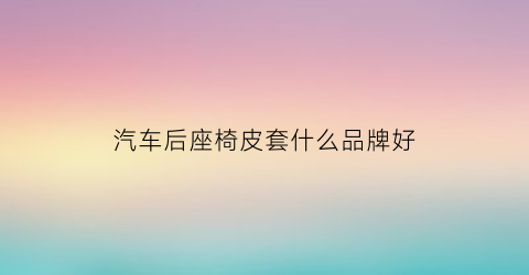 汽车后座椅皮套什么品牌好(汽车后座椅皮套什么品牌好一点)