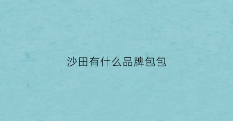 沙田有什么品牌包包(沙田名品是什么牌子)