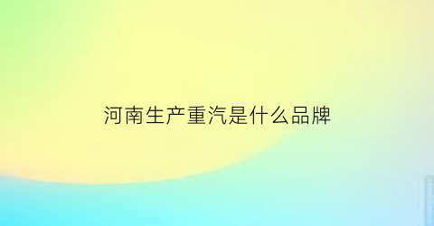 河南生产重汽是什么品牌(中国重汽河南销售部)