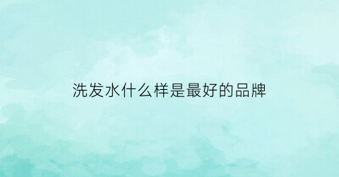 洗发水什么样是最好的品牌(洗发水到底什么牌子好)