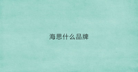 海思什么品牌(海思是哪个公司产的)