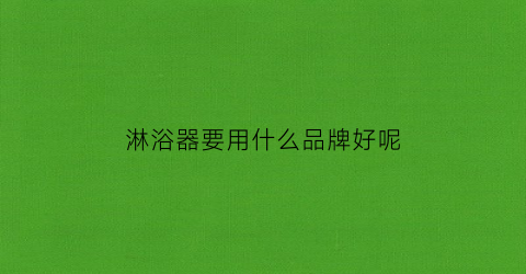 淋浴器要用什么品牌好呢(淋浴器买什么牌子)