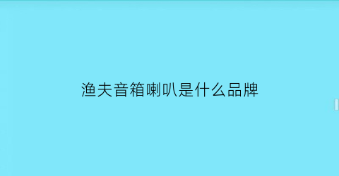 渔夫音箱喇叭是什么品牌(渔夫音响有假货吗)