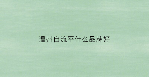 温州自流平什么品牌好(自流平材料生产厂家)