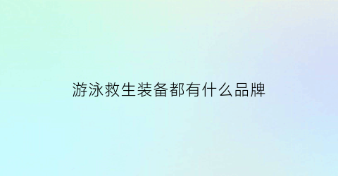 游泳救生装备都有什么品牌(常见的游泳救生器材有哪些)