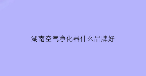 湖南空气净化器什么品牌好(湖南空净环保科技有限公司)