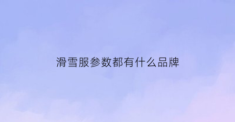 滑雪服参数都有什么品牌(滑雪服性能)