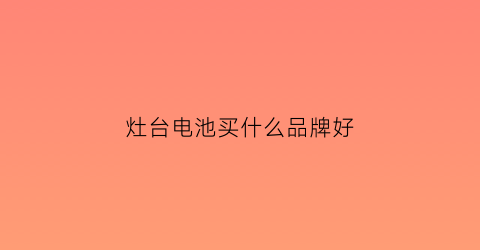 灶台电池买什么品牌好(灶台用什么电池)