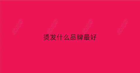 烫发什么品牌最好(烫发产品品牌)