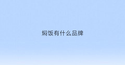 焖饭有什么品牌(最好吃的焖饭)