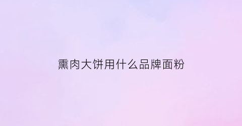 熏肉大饼用什么品牌面粉(熏肉大饼用什么品牌面粉比较好)