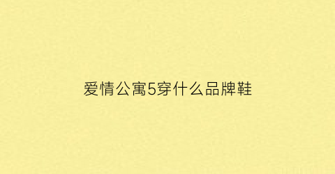 爱情公寓5穿什么品牌鞋(爱情公寓5衣服都是什么牌子)