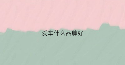 爱车什么品牌好(较车那个牌子的好)