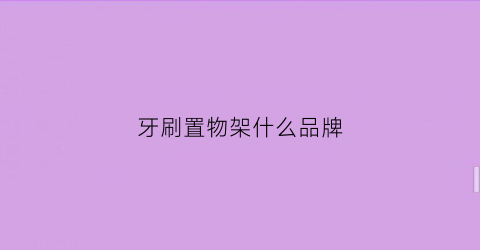 牙刷置物架什么品牌(牙刷置物架哪个品牌好)