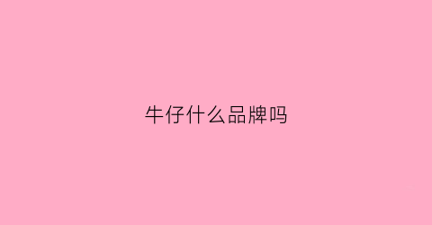 牛仔什么品牌吗(牛仔什么牌子)