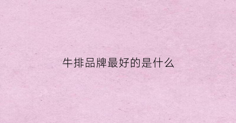牛排品牌最好的是什么(牛排哪个品牌好)