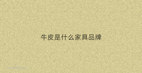 牛皮是什么家具品牌(牛皮的档次)
