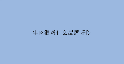 牛肉很嫩什么品牌好吃(牛肉很嫩什么品牌好吃一点)