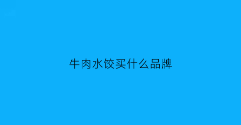 牛肉水饺买什么品牌(牛肉水饺买什么品牌好)