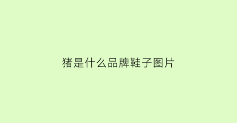 猪是什么品牌鞋子图片(猪图案的是什么品牌)